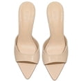 thumbnail image 4 of CHICVOMEY 2.75 IN Kitten Heels for Women Pointed Open toe Heels for Women Slip On Backless Mule Sandals Dress Shoes, 4 of 8
