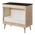 thumbnail image 5 of Modway Maverick 36" Wood Bathroom Vanity with Tapered Legs in Black/Oak, 5 of 11