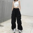 thumbnail image 3 of Autumn New Fashion Harajuku Workwear Women's Oversized Hippie Trousers Black Loose Casual Style Women's Pants-1-L, 3 of 6