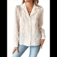 thumbnail image 2 of Camisas de Larga con Botones para Mujer Camisa Ligera con Botones Albaricoque S, 2 of 10