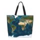 thumbnail image 1 of Disketp World Map Bolsa Tote Estampada para Mujer, Bolso de Hombro y de Mano para Compras y Viajes, 1 of 8