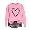thumbnail image 3 of Juebong Sweatshirt for Women Valentine Day Printed Sweatshirt Crewneck Casual Lightweight Long Sleeve Pullover Sweater Top,Pink shirts for women,M, 3 of 3