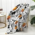 thumbnail image 6 of Throw Blanket Halloween Pumpkin, Soft and Lightweight Flannel Blankets, Warm Cozy All Seasons Fleece Blankets for Sofa Bed 100*150 (Spider Webs Black Bats, 6 of 7