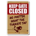 thumbnail image 1 of Keep GATE Closed Turkey Panneau en Aluminium Avertissement Animal Dinde Ferme Intérieur/extérieur 10 Pouces de Haut, 1 of 1