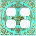 thumbnail image 3 of Metal Light Switch Plate Cover Elegant Teal Crown Frame FRA019, 3 of 13