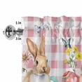 thumbnail image 4 of Easter Bunny Rod Pocket Curtain Valance, Spring Easter Eggs Floral Pink Plaid Farmhouse Window Valance for Living Room, Bedroom, Kitchen 42"W x 12"L, 4 of 9