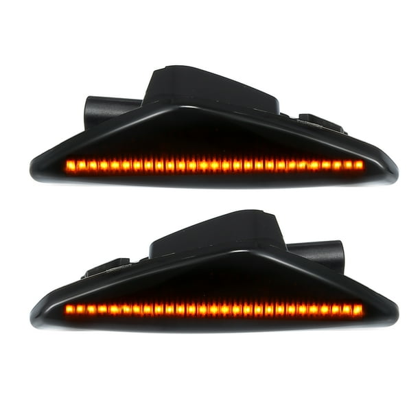 LED Lateral Marcador Luz 63137171007 para BMW X5 Ámbar Luz Negro Par Ahumado
