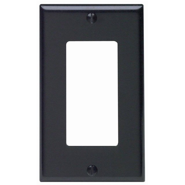 Placa de pared Leviton 80401-E Decora GFCI de 1 elemento, color negro