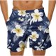 thumbnail image 1 of Pantalones Cortos de Cintura Elástica de los Hombres Hawaiian Floral Print Casual, Pantalones de Baño Ligeros de Cuatro Lados, 1 of 5