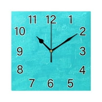 Ryvnso Turquoise Wall Clock Square Silent Non-Ticking Battery Operated 7.78"