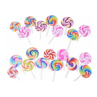 20PC Mini Candy Cane Rainbow Lollipops Gingerbread House Fake Decorate  Christmas