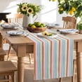 thumbnail image 2 of Table Runner 90 Inches Long for Kitchen Dining, Abstract Orange, Dresser Scarf Farmhouse, Dining Table Decorations for Wedding/Parties, Geometric Striped Ombre Green 13 x 90 In, 2 of 9