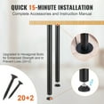 thumbnail image 6 of 28 Inch Adjustable Desk Legs Set of 4, Heavy Duty Reinforced Steel Office Table Legs with 1200 lbs Load Capacity, Quick Installation with Adjustable Rubber Foot Cups, Matte Black Finish, 6 of 7