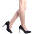 thumbnail image 3 of Dream Pairs Women Fashion Pumps Shoes Pointed Toe High Heel Shoes Wedding Party Shoes for Lady Christian-New Black/Suede Size 5.5, 3 of 5