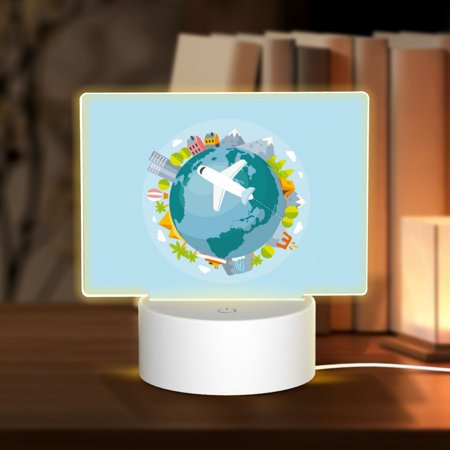 

Noewx Dreaming Travel 3D Night LED Light Lamp Base Acrylic Glass Panel USB Cable Lamp Light Display Base Show Stand for Christmas Room Restaurant Bar Shop