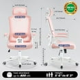 thumbnail image 2 of Fizzin Ergonomic Office Chair, 400 LBS Desk Chair with Adjustable Lumbar Support, High Back Breathable Mesh Computer Chair Rolling Work Swivel Task Chairs, Comfy Home Office Desk Chair (Pink), 2 of 18