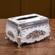 thumbnail image 3 of Caja de pañuelos Macarena sostenedor del tejido plateado y blanco, 3 of 7