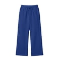 thumbnail image 3 of Sewkxo Girls Wide Leg Sweatpants Drawstring Elastic Waist Baggy Pants Trendy Loose Athletic Joggers with Pocket,Royal Blue 160, 3 of 6