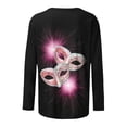 thumbnail image 5 of Aloohaidyvio Mardi Gras Shirts,Womens Mardi Gras Mask Glitter Printed T-Shirt Crew Neck Party Long Sleeve Tops,2025 Mardi Gras Clothing Clearance, 5 of 5