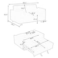 thumbnail image 5 of Velvet Sofa Bed, 3-in-1 Convertible Sleeper Sofa, Small Love Seat with Pocket & Pillow, Modern Pull Out Bed for Living Room, Apartment, Guest Room, Pink, 5 of 10