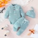 thumbnail image 2 of Gibobby Conjunto con capucha para niño con estampado de animados de manga larga para niños y niñas, conjunto de trajes con sombrero y pantalones de Color sólido(Azul,9-12 Meses), 2 of 3