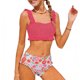 thumbnail image 4 of Niñas Dos Piezas Trajes de Baño Tamaño 10-12 Floral Impresión Traje de Baño Conjunto, Dos Piezas Conjunto Pantalones Cortos Estilo Niños Ropa de Playa de Verano para la Fiesta de la Piscina, 4 of 9