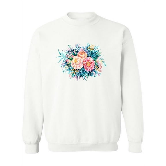 Flowers And Leaves Collage. Sweatshirt Women -Image by Shutterstock, Female x-Large