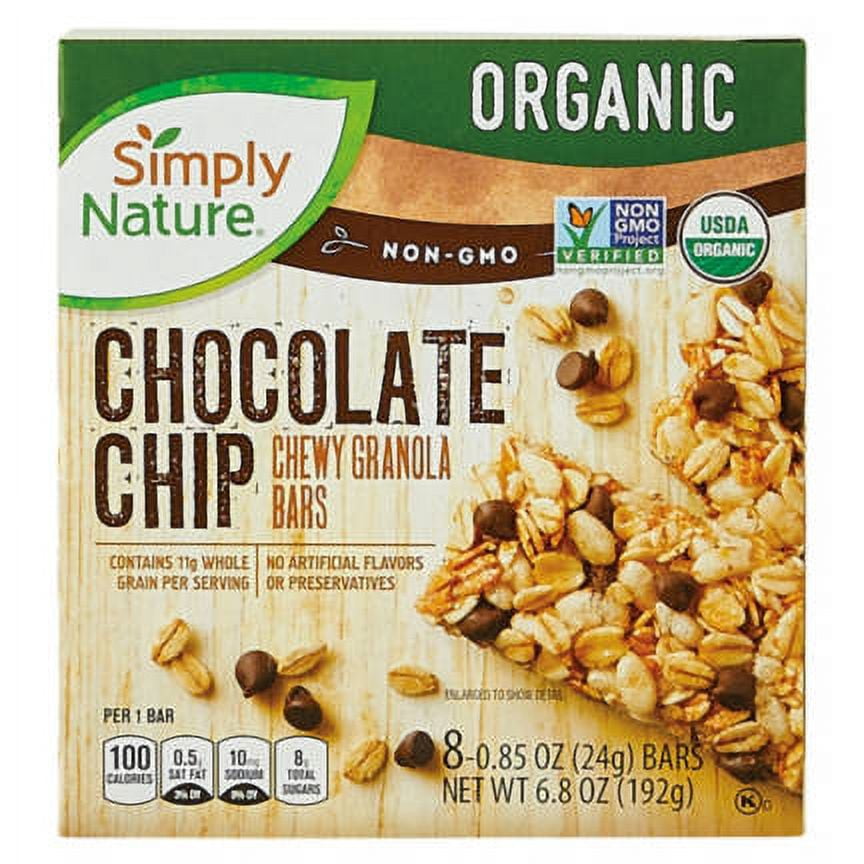Organic Chocolate Chip Chewy Granola Bars, 8 count- Pack of 2