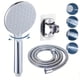 thumbnail image 4 of Cabezal de ducha de alta presión con panel grande y 5 configuraciones de chorro | Manguera de 1,5 m y soporte de pared | Rociador turboalimentado que ahorra agua para baño, limpieza y cuidado de, 4 of 9