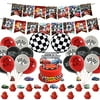 The Cars Lighting Mcqueen party supplies,Banner,big cake topper,Cupcake Toppers,Ballons,Lighting Mcqueen Themed Birthday Party Supplies, Boys Kids Party Favor