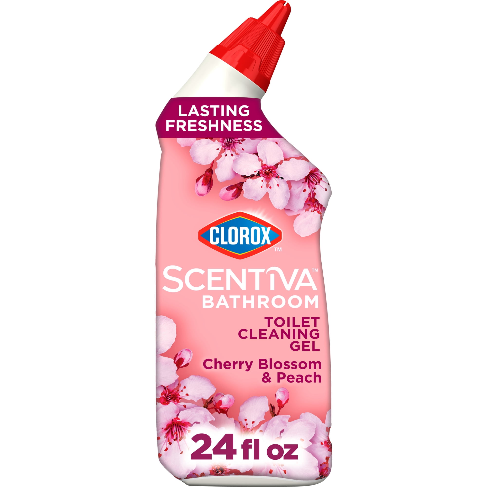 Clorox Scentiva Bathroom Toilet Cleaning Gel, Cherry Blossom & Peach, 24 fl oz