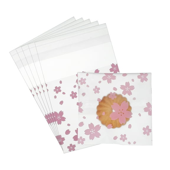 Uxcell Cookie Treat Bags, 2" x 2" 100 Pcs Clear Self Sealing Bags OPP for Biscuits Popcorn