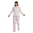thumbnail image 4 of Amaxer Women's Pure Cotton Long Sleeve Notch Collar Pajama Set - Breathable Lightweight Sleepwear , Soft Loungewear for Spring and Summer & Comfort, 4 of 6