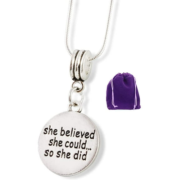 " She Believed She Could So She Did" Snake Chain Necklace