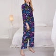 thumbnail image 3 of Logiee Colorful Butterflies Print Womens Pajamas Set,Long Sleeve Sleepwear,Button Down Lounge Set 2 Pieces,Soft Nightwear Pjs Set-Large, 3 of 7