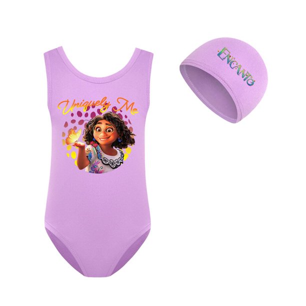 2022 verano niñas Mirabel traje de baño de una pieza Encanto niño Bikini adolescente conjunto Isabela Dolores Pepa ropa de playa niños traje de baño 2T (Tag100) Gao Jinjia LED