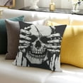 thumbnail image 3 of BANET Human Skull Throw Pillow Covers Peeping Hole Crack Wall Halloween Style Square Pillow Cases for Decorative Cushion Bed Couch Sofa Black 22x22in, 3 of 5