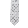 thumbnail image 5 of Jacob Alexander Men's Woven Floral Pattern Regular Neck Tie - Silver Black, 5 of 7