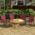 thumbnail image 2 of Topbuy Foldable Camping Chair with Heavy Duty Metal Frame, Red/Black Webbed, 2 of 7