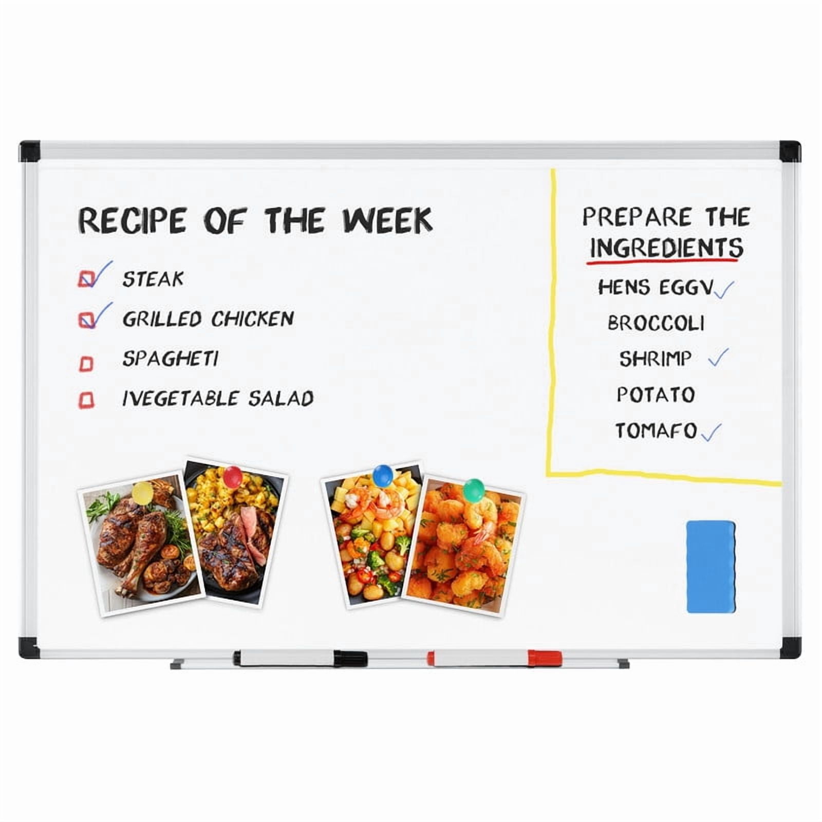Gianna 36" X 24" Magnetic Dry Erase Board with Aluminum Frame, Whiteboard for Home，School，Office
