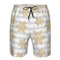 thumbnail image 3 of Rocae Gold Snowflake for Men's Beach Shorts Casual Elastic Waist Drawstring Summer Beach Shorts,S-3XL-X-Large, 3 of 6