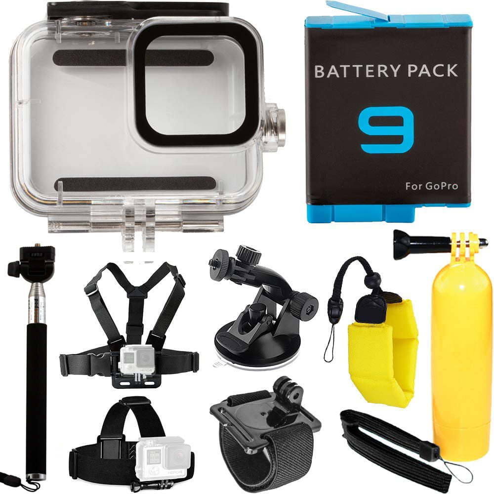 Ultimaxx 50M Underwater Housing for GoPro Hero Hero 10 Hero 11 Includes - with Battery, Mini Suction Cup Mount, Floating Bobber, Monopod/Video Grip/Selfie Stick, & More - Walmart.com