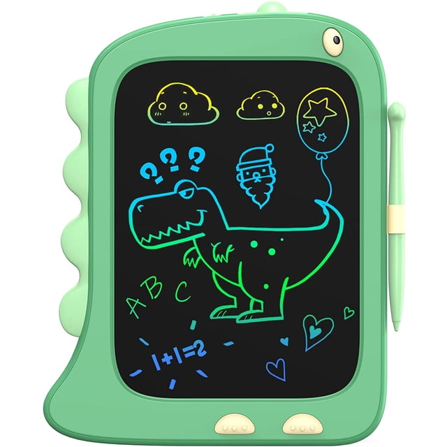 Tableta LCD con forma de garabato ORSEN, 8.5 pulgadas, color verde, dinosaurio para niños