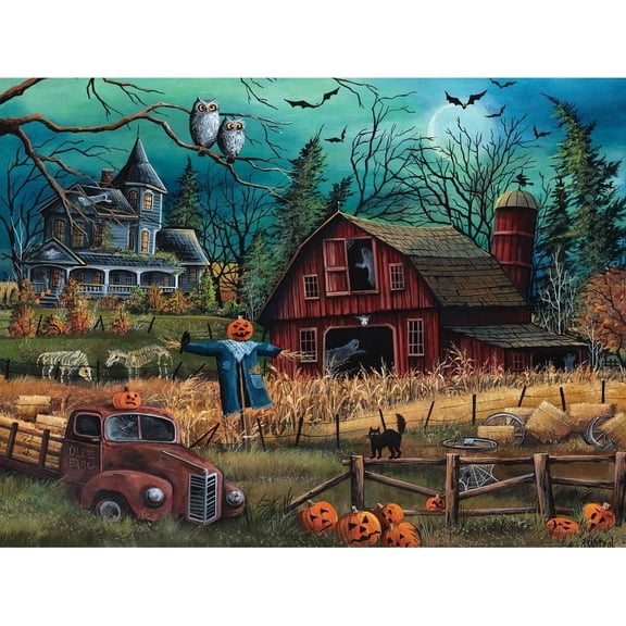 Bits and Pieces Jigsaw Puzzle Haunted Farmyard 1000 Piece 20 x 27 Inch