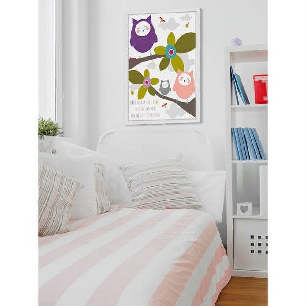 Marmont Hill "Owls Purple" by Karen Zukowski Framed Painting Print