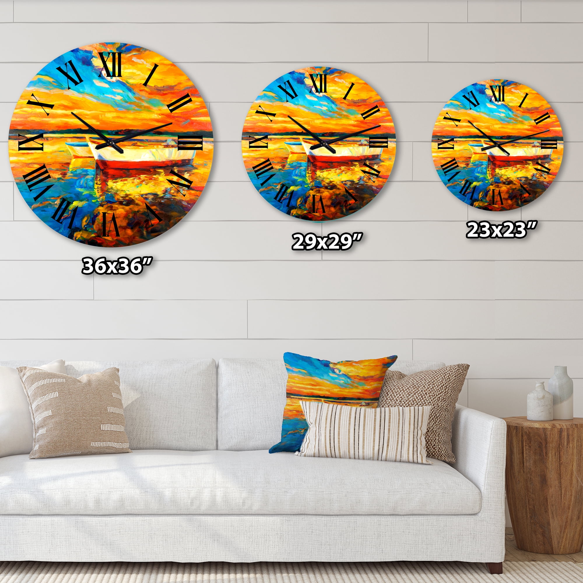 Designart 1 in Quartz Coastal Wall Clock