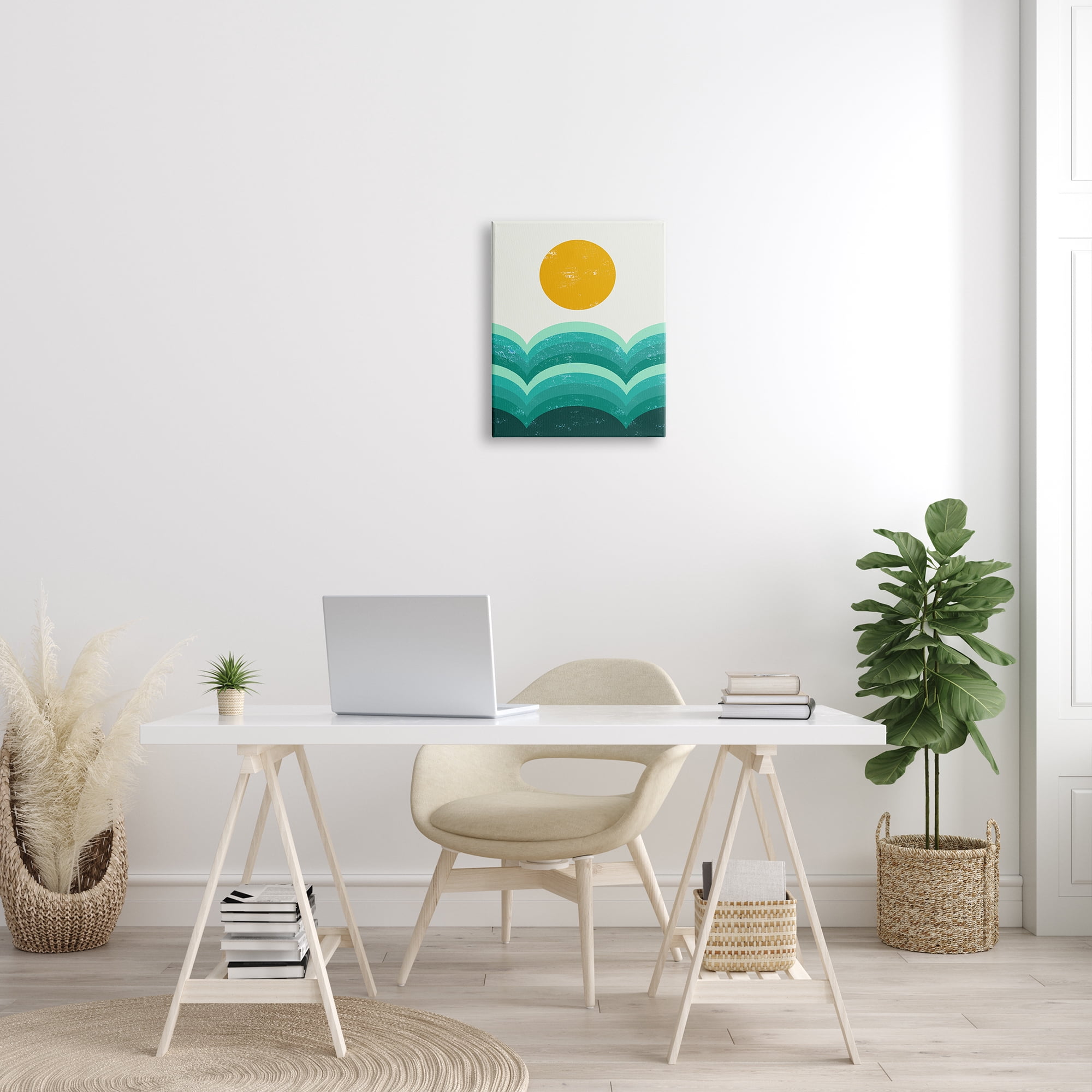 Stupell Indtries Sun Rising over Green Hills Abstract Geometric Arches,16 x 20,Design by Daphne Polselli