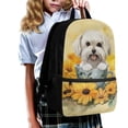 thumbnail image 3 of KUIFORTI Backpack Kids School Bags Casual Lightweight Daypack with Adjustable Straps Travel Rucksack Elementary School Students Book Organizer, Cute Poodle Sunflower, 3 of 6