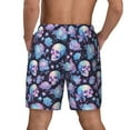 thumbnail image 2 of Haiem flower Skull in starry sky Mens Swim Trunks with Compression Liner 2 in 1 Swimming Shorts Stretch Swimwear Quick Dry,Board Shorts-Medium, 2 of 9