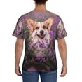 thumbnail image 3 of Bixox Men's Dog in Lavender Flowers Printed Short Sleeve Skinny Athletic T-Shirt, 3 of 6